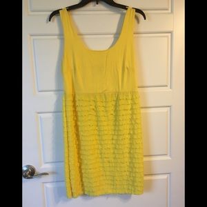 Yellow ruffled tank dress